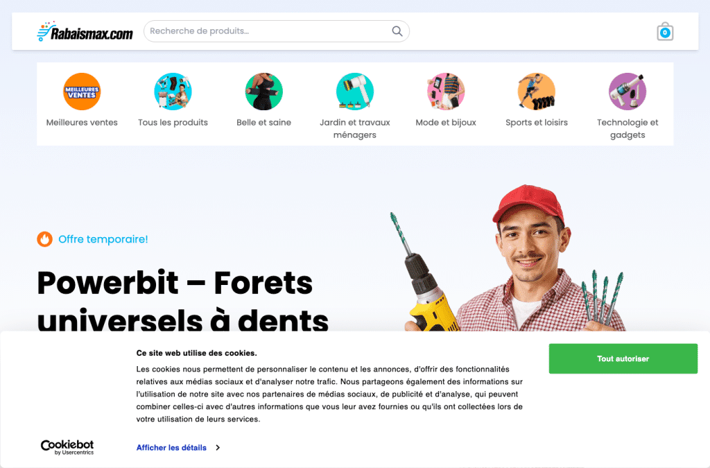 Bildschirmaufnahme von rabaismax.com