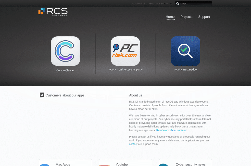 Bildschirmaufnahme von rcs.lt
