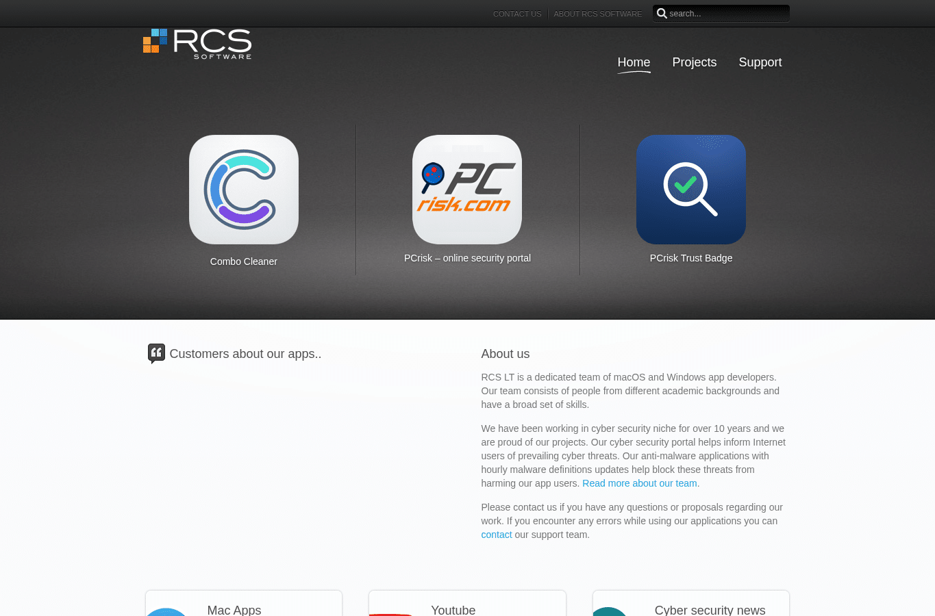 Bildschirmaufnahme von rcs.lt