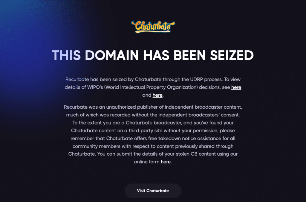 Bildschirmaufnahme von recurbate.com