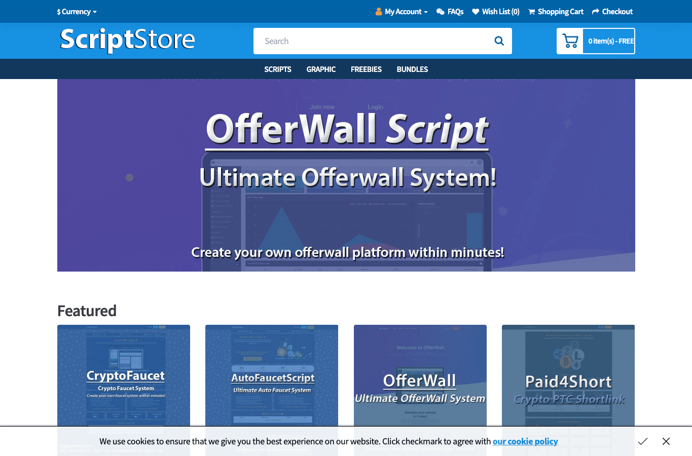 Bildschirmaufnahme von scriptstore.xyz