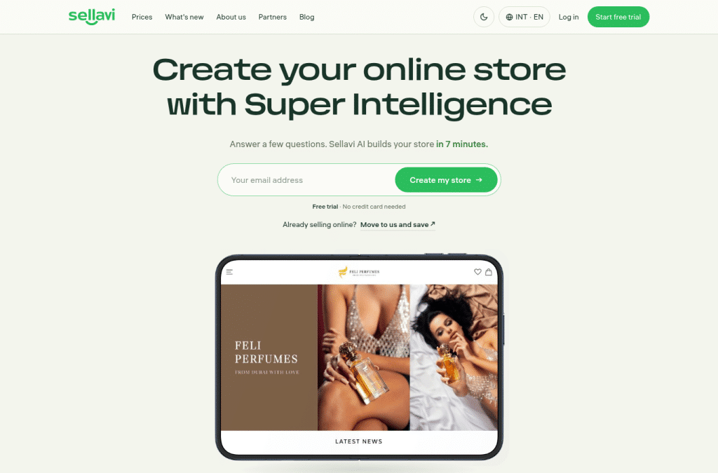 Bildschirmaufnahme von sellavi.com