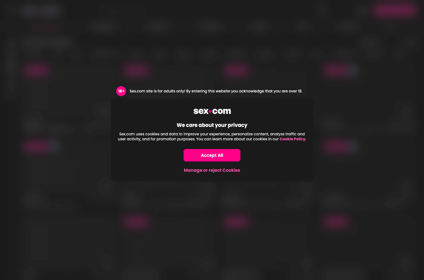 Bildschirmaufnahme von sex.com