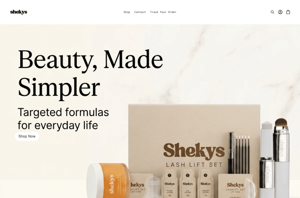 Bildschirmaufnahme von shekys.com