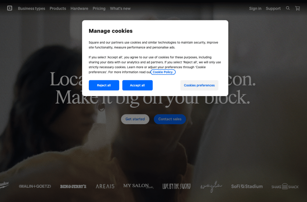 Bildschirmaufnahme von square.site