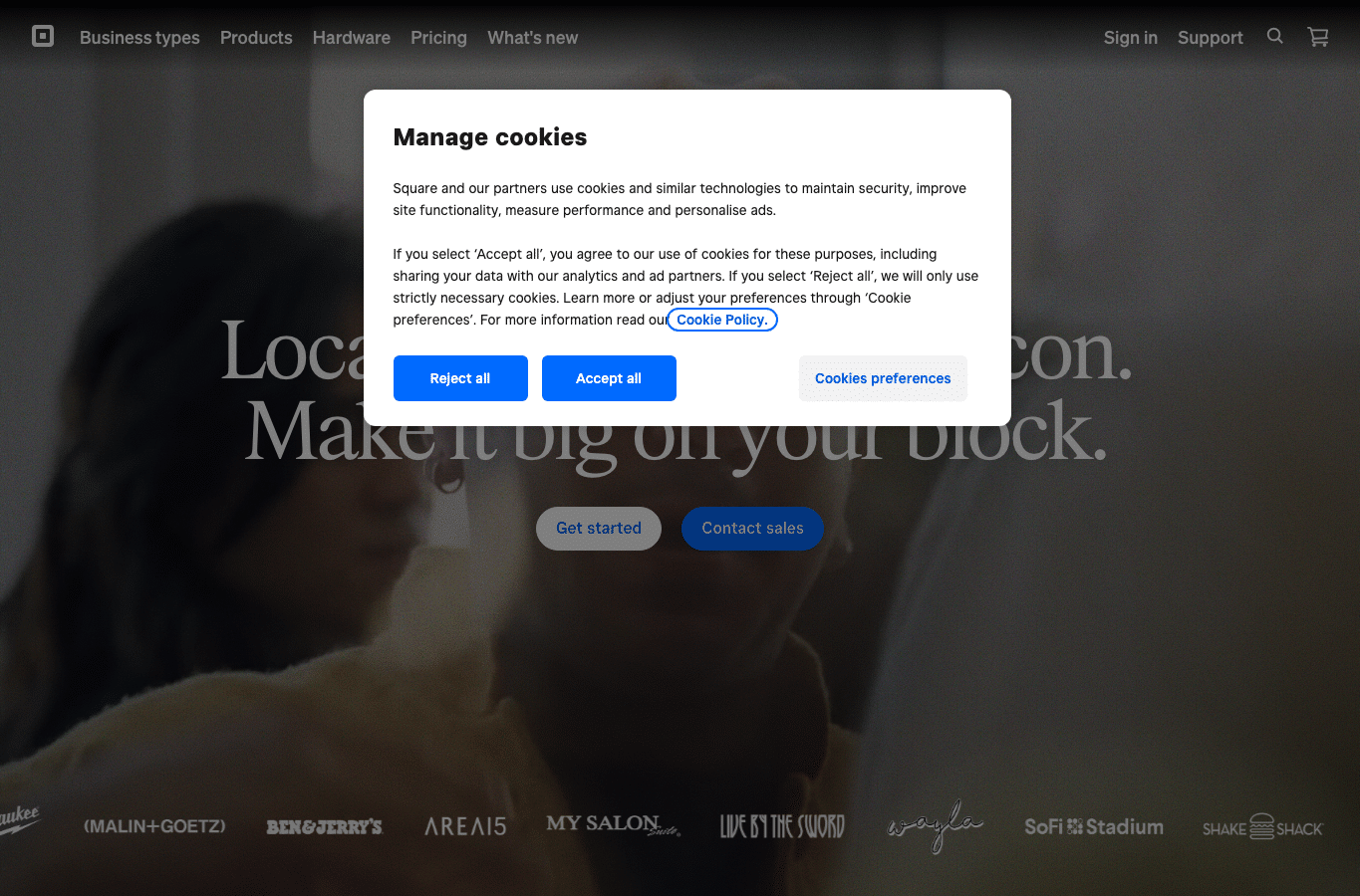 Bildschirmaufnahme von square.site