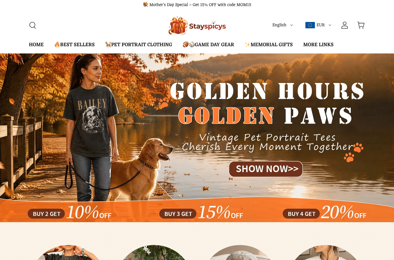 Bildschirmaufnahme von stayspicys.com