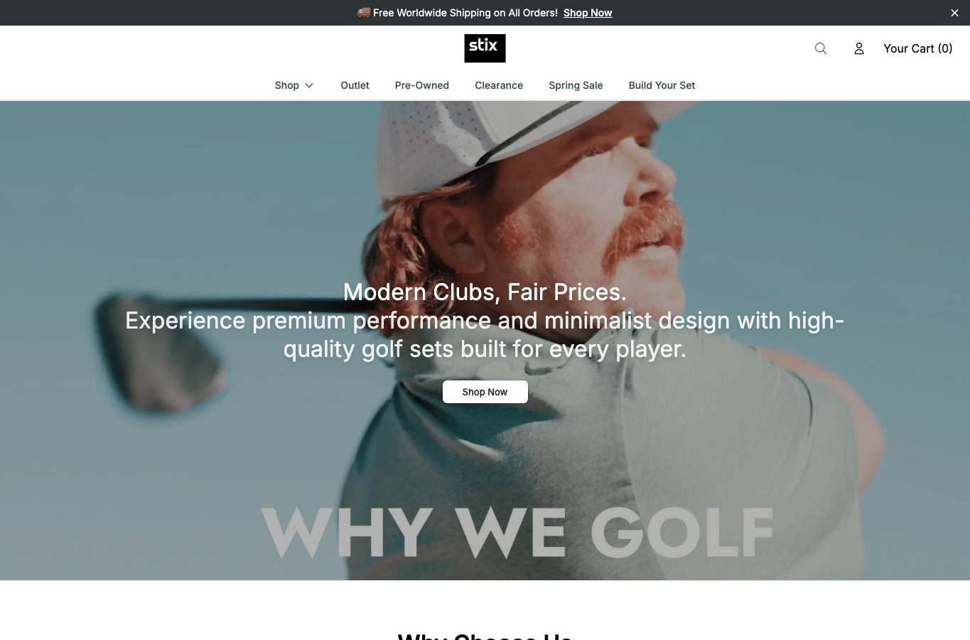 Bildschirmaufnahme von stixgolf.shop