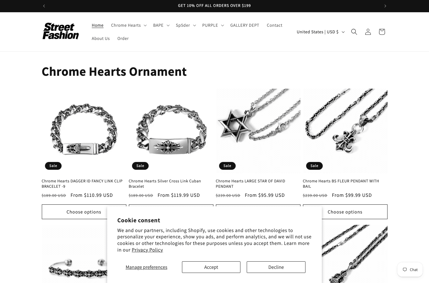 Bildschirmaufnahme von streetfashioni.shop