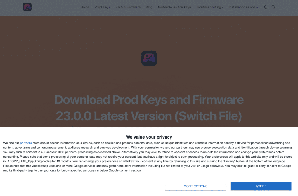 Bildschirmaufnahme von switchkeys.io