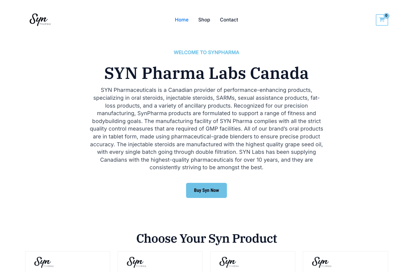Bildschirmaufnahme von synpharmaofficial.com