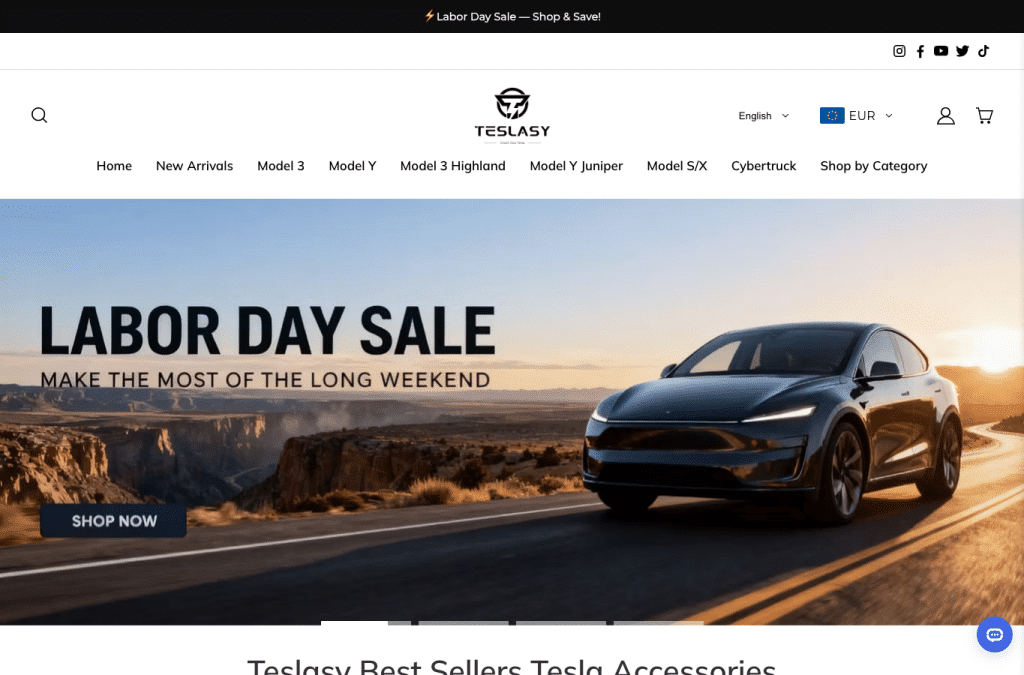 Bildschirmaufnahme von teslasy.com