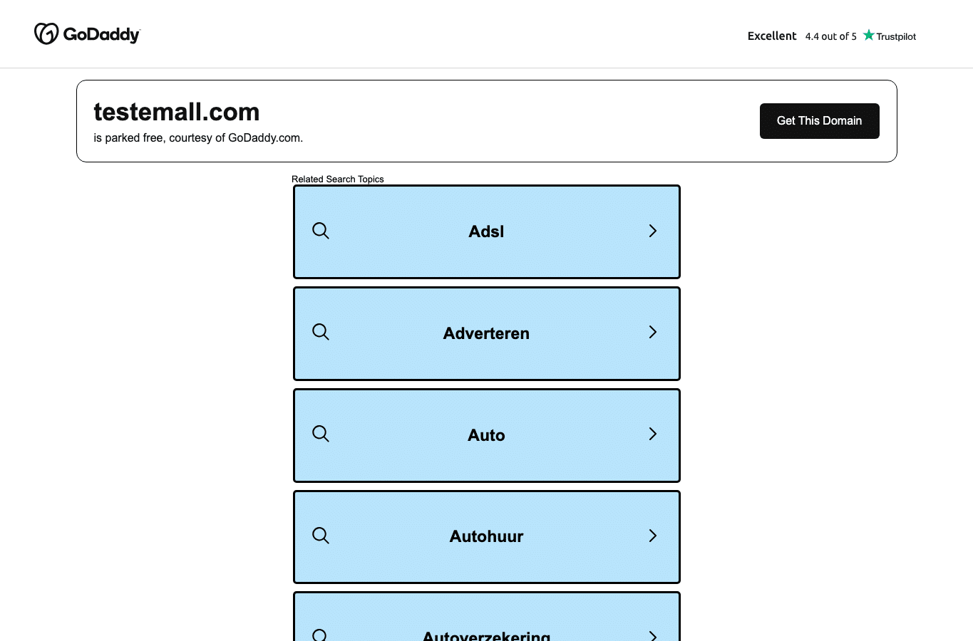 Bildschirmaufnahme von testemall.com