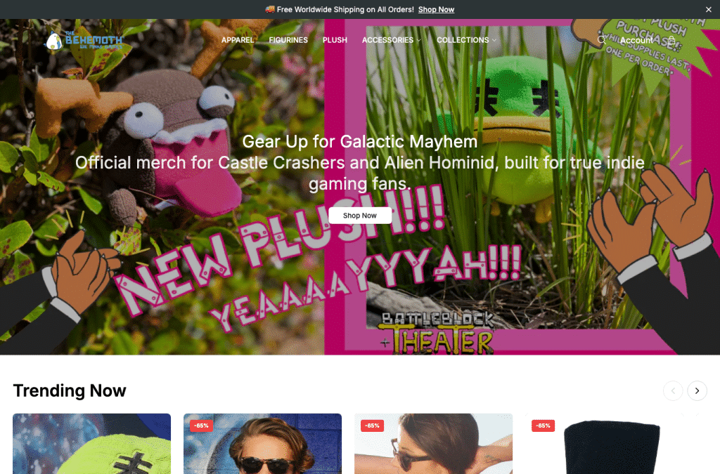 Bildschirmaufnahme von thebehemothtoys.shop