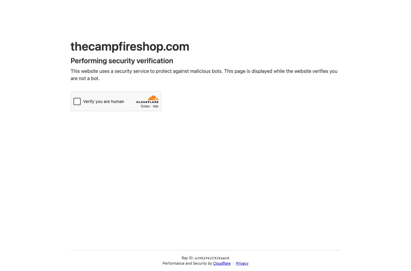 Bildschirmaufnahme von thecampfireshop.com