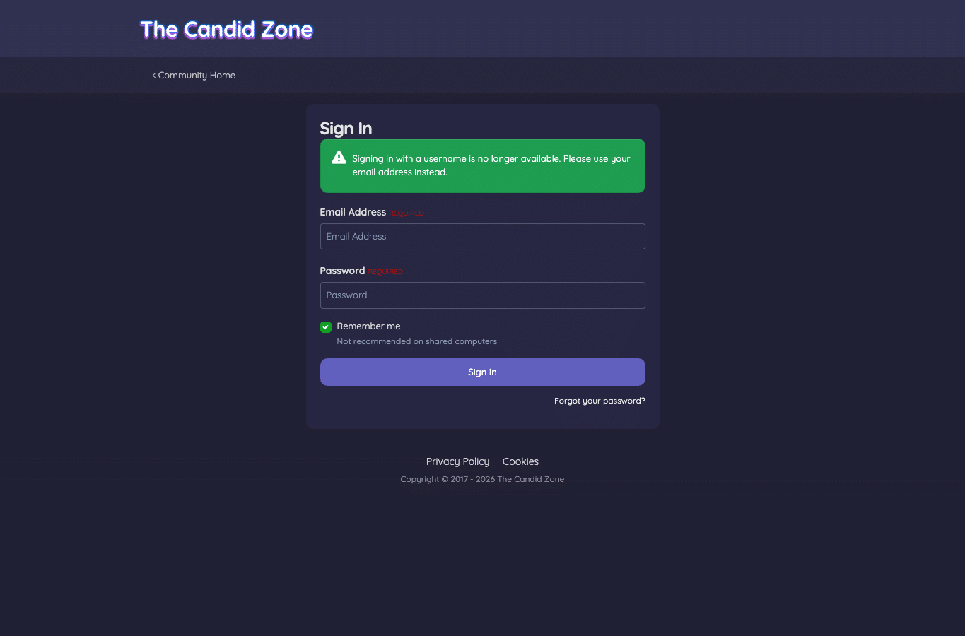 Bildschirmaufnahme von thecandidzone.com