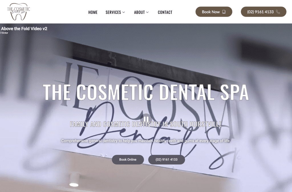 Bildschirmaufnahme von thecosmeticdentalspa.com.au