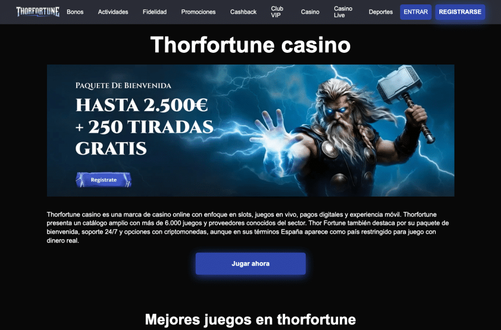 Bildschirmaufnahme von thorfortune-spain.com