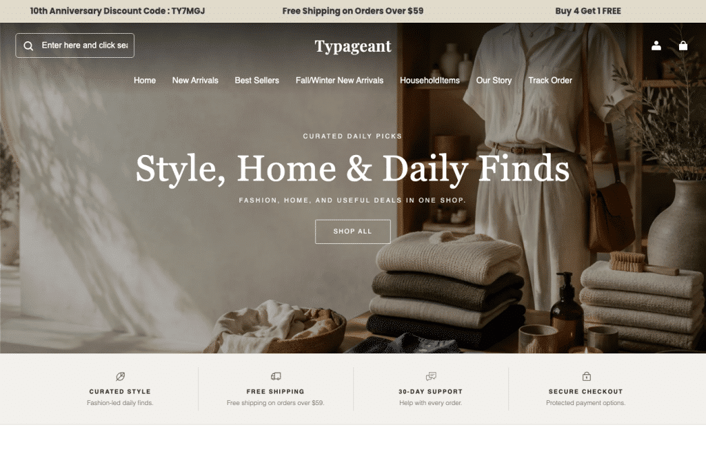 Bildschirmaufnahme von typageant.com