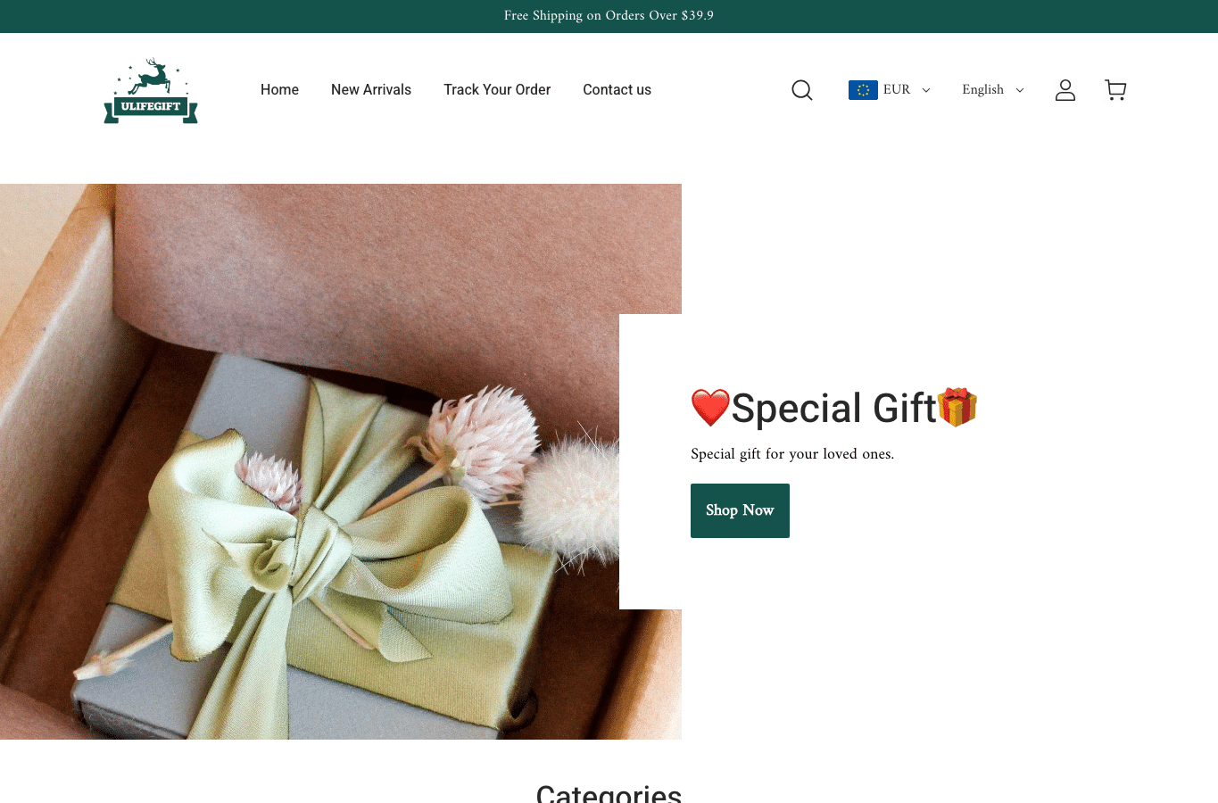 Bildschirmaufnahme von ulifegift.com