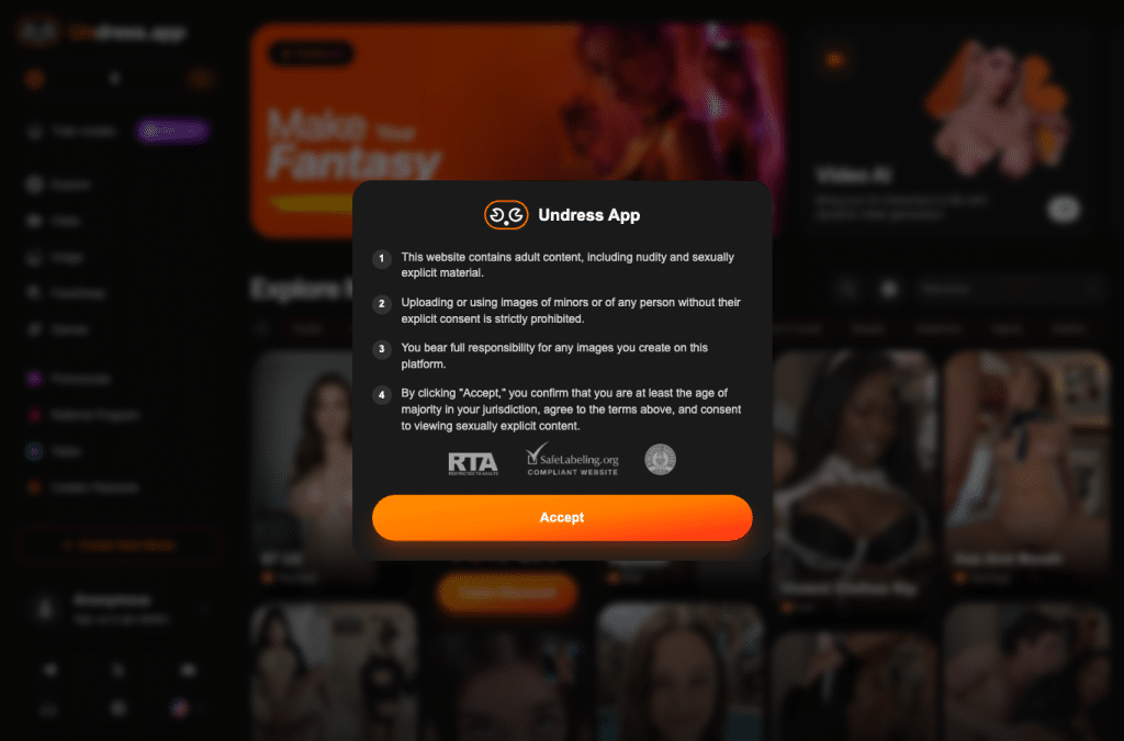 Bildschirmaufnahme von undress.app