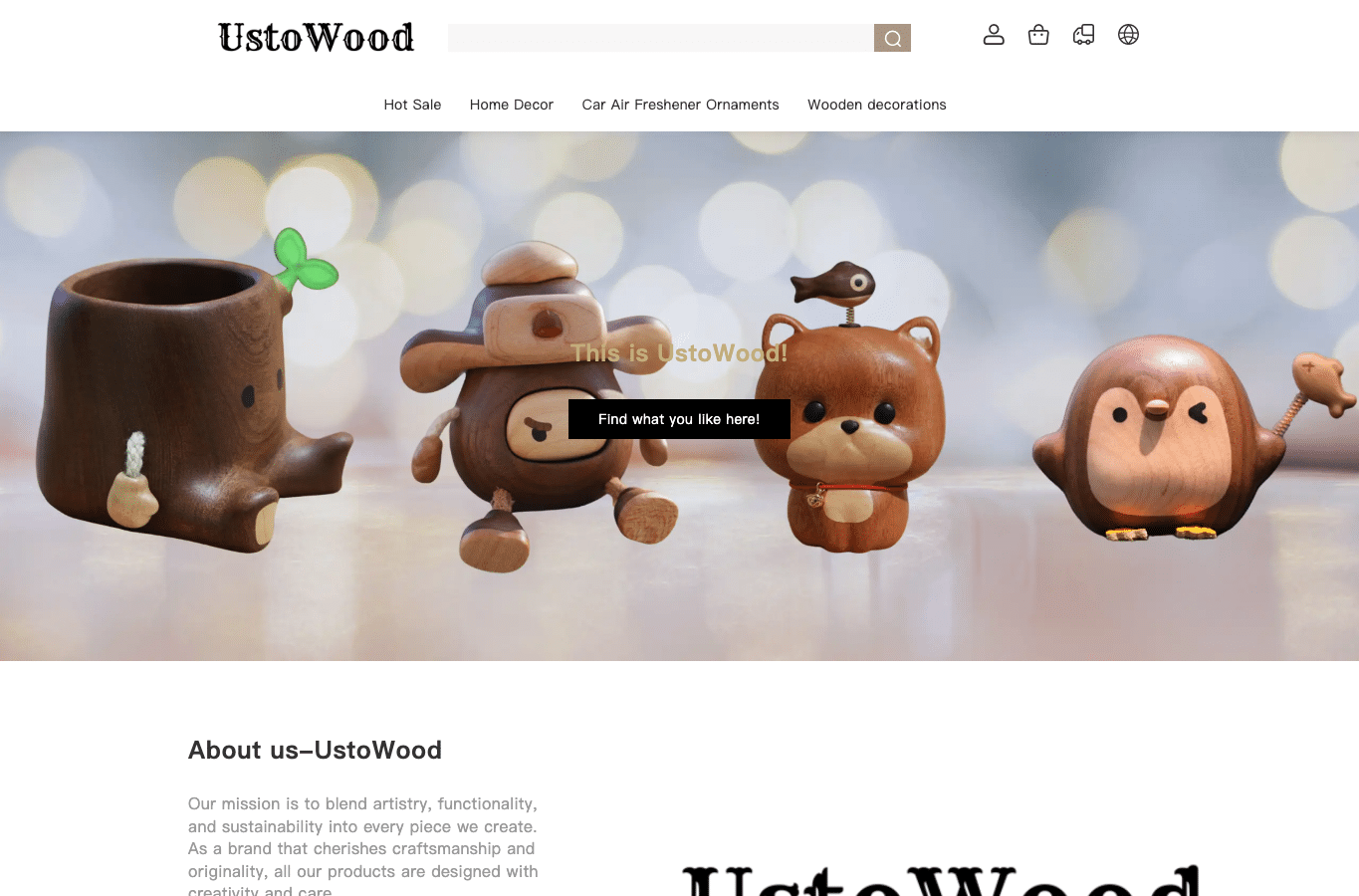 Bildschirmaufnahme von ustowood.com
