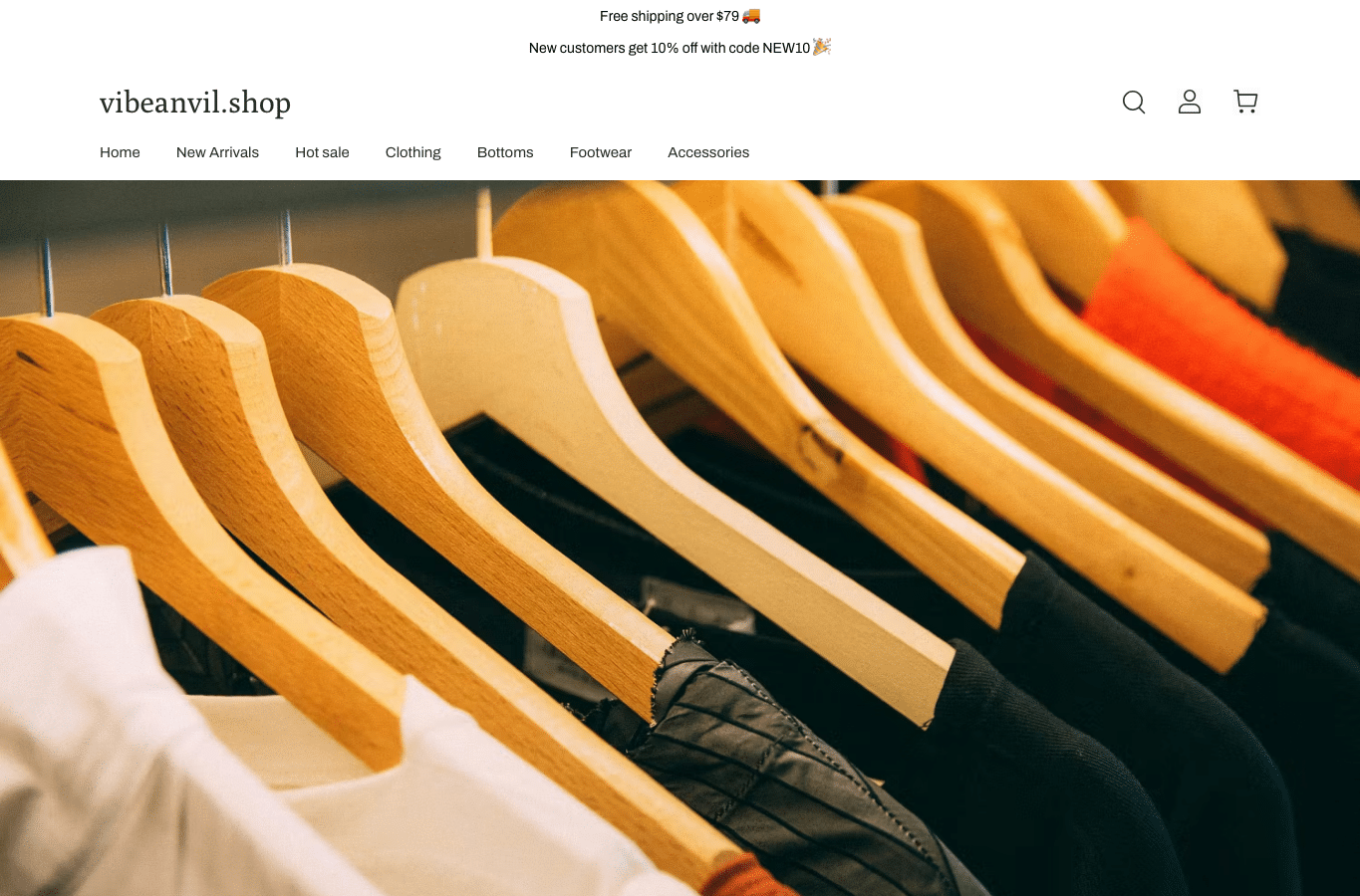 Bildschirmaufnahme von vibeanvil.shop