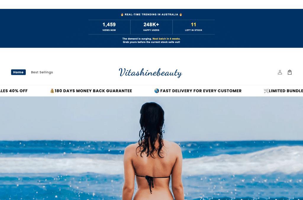 Bildschirmaufnahme von vitashinebeauty.com
