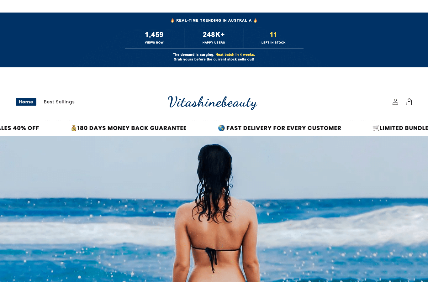 Bildschirmaufnahme von vitashinebeauty.com