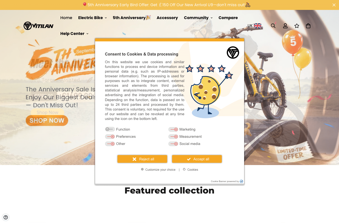 Bildschirmaufnahme von vitilanebike.uk