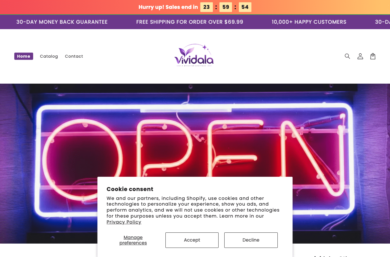 Bildschirmaufnahme von vividala.com