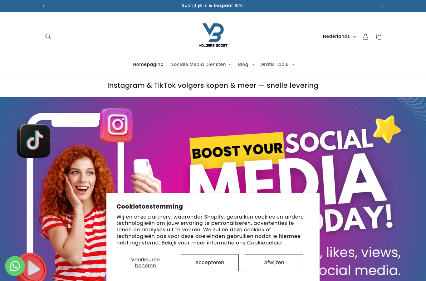 Bildschirmaufnahme von volgersboost.com