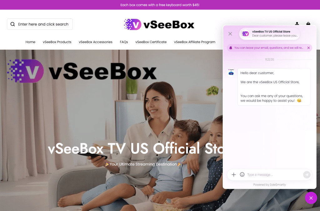 Bildschirmaufnahme von vseeboxtvus.com