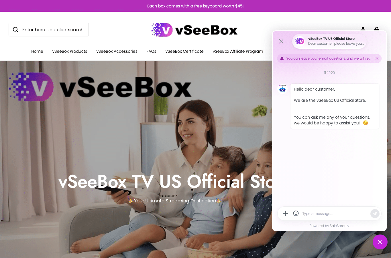 Bildschirmaufnahme von vseeboxtvus.com