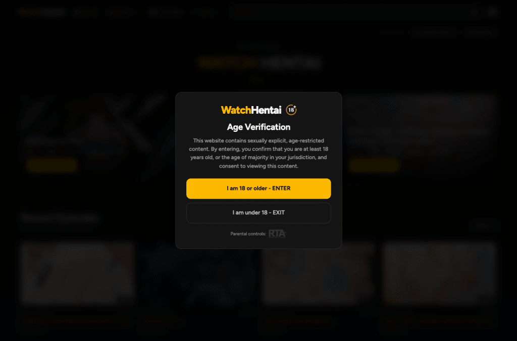Bildschirmaufnahme von watchhentai.net