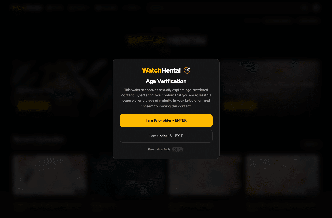 Bildschirmaufnahme von watchhentai.net