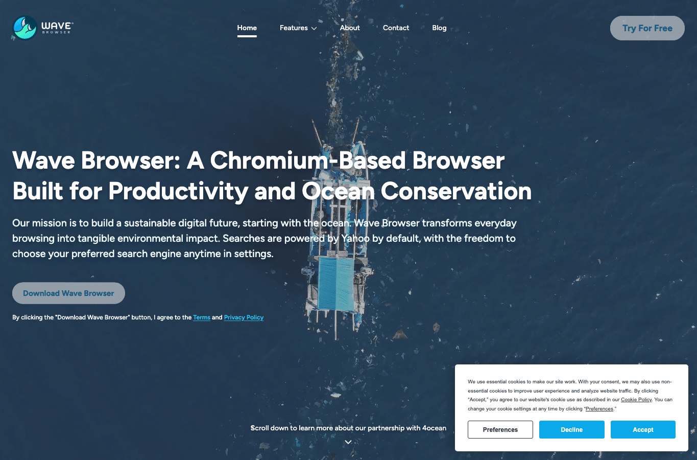 Bildschirmaufnahme von wavebrowser.co