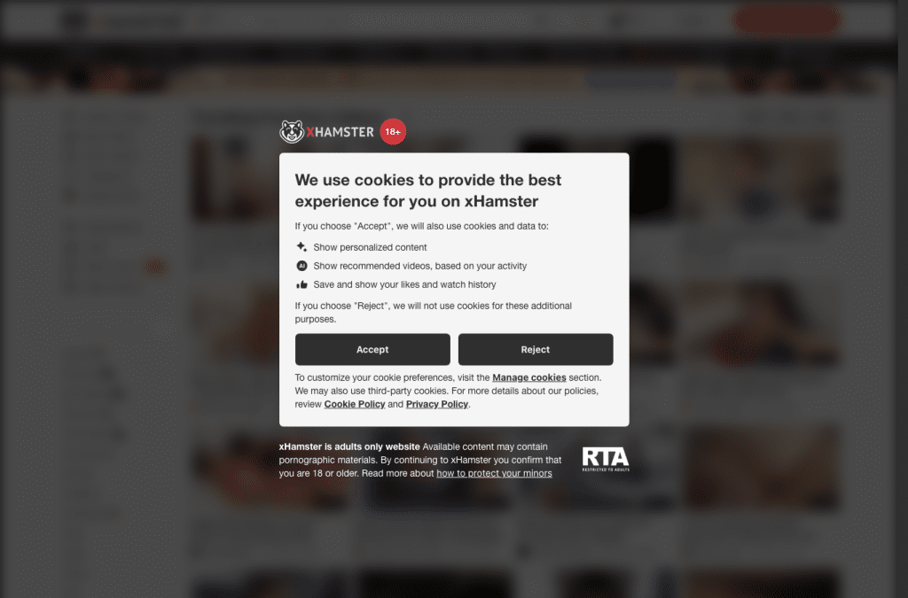 Bildschirmaufnahme von xhamster19.com