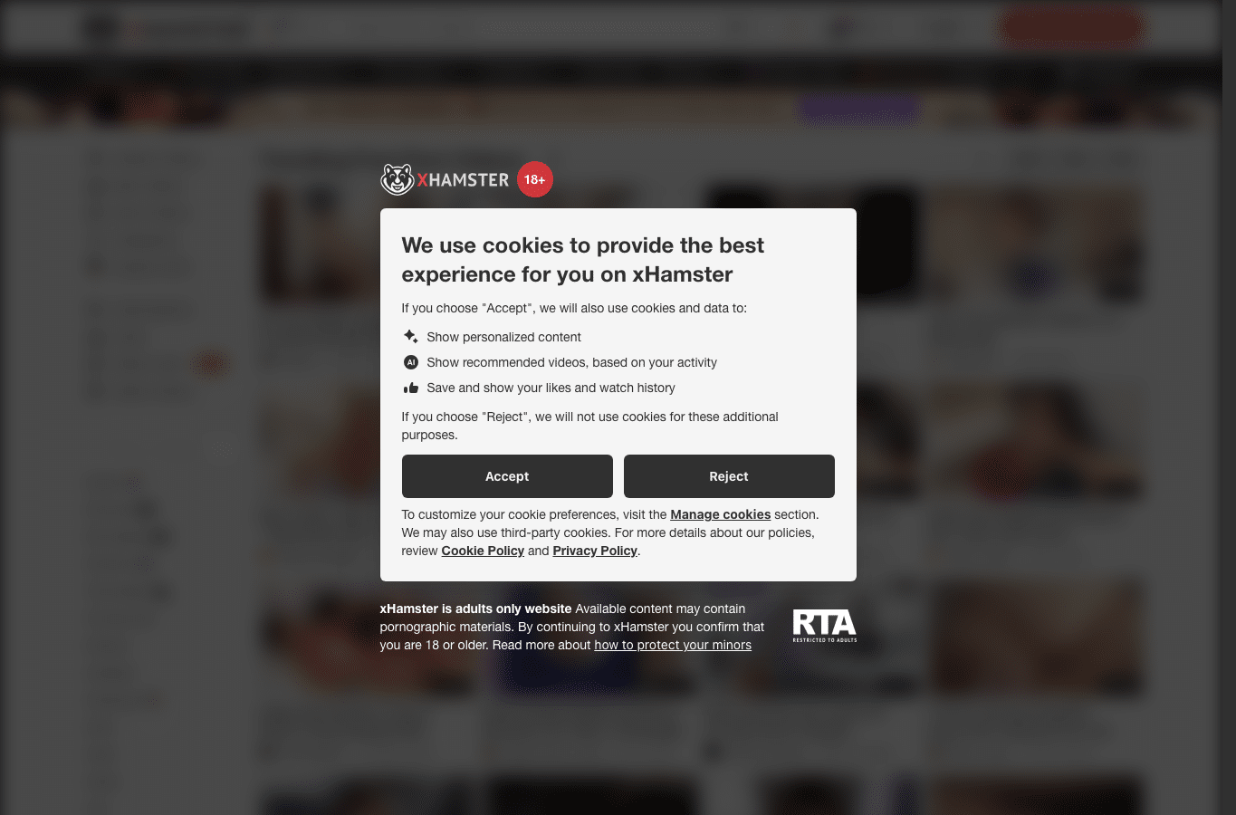 Bildschirmaufnahme von xhamster19.com