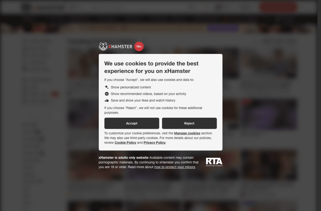 Bildschirmaufnahme von xhamster2.com