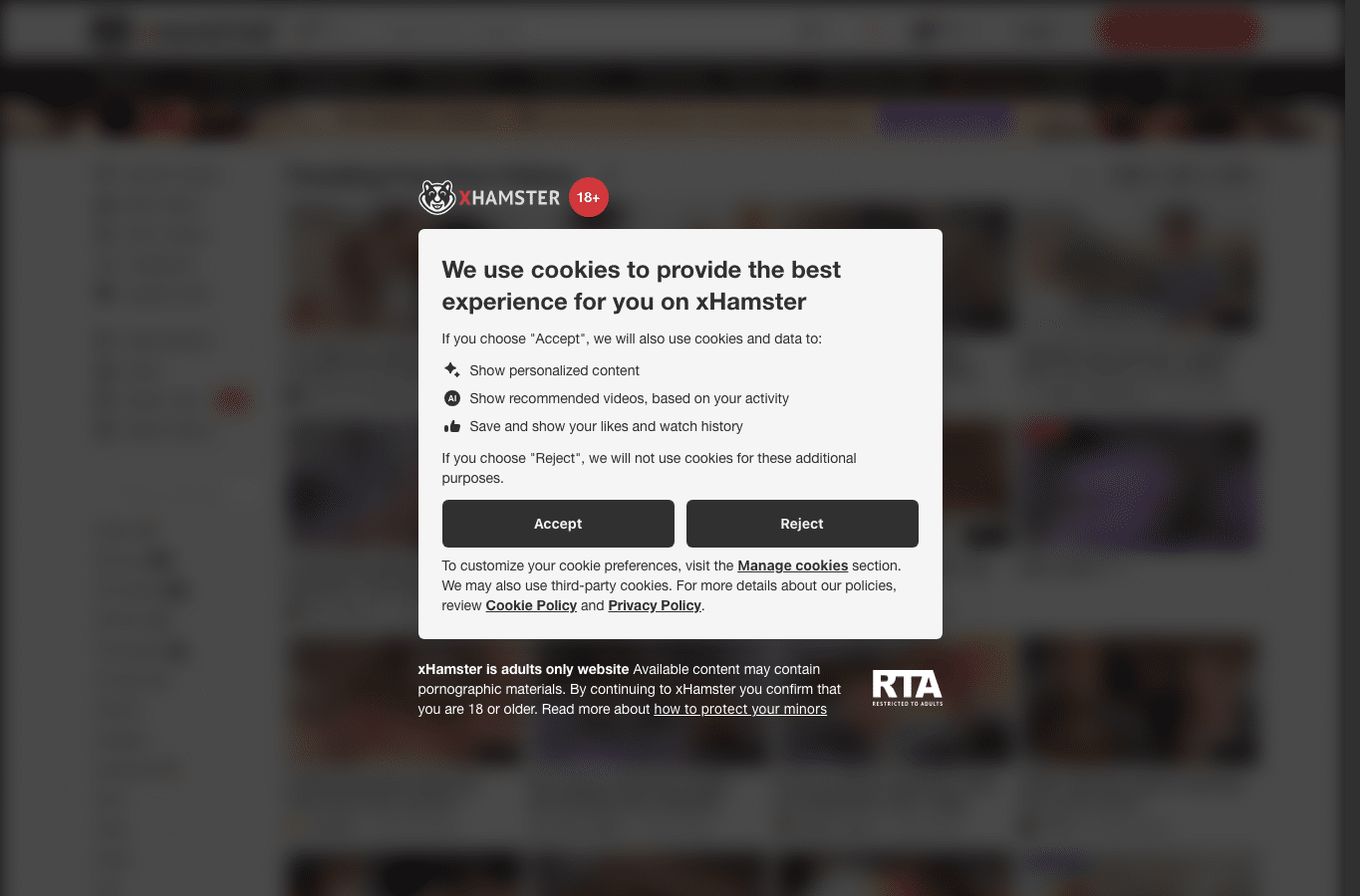 Bildschirmaufnahme von xhamster2.com