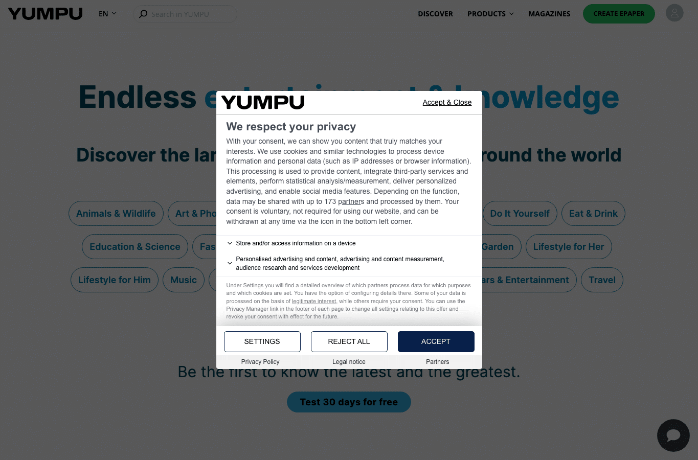 Bildschirmaufnahme von yumpu.com