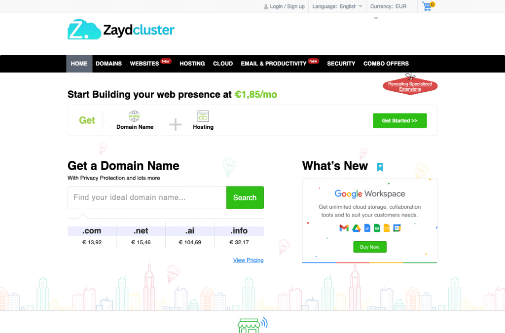 Bildschirmaufnahme von zaydcluster.com