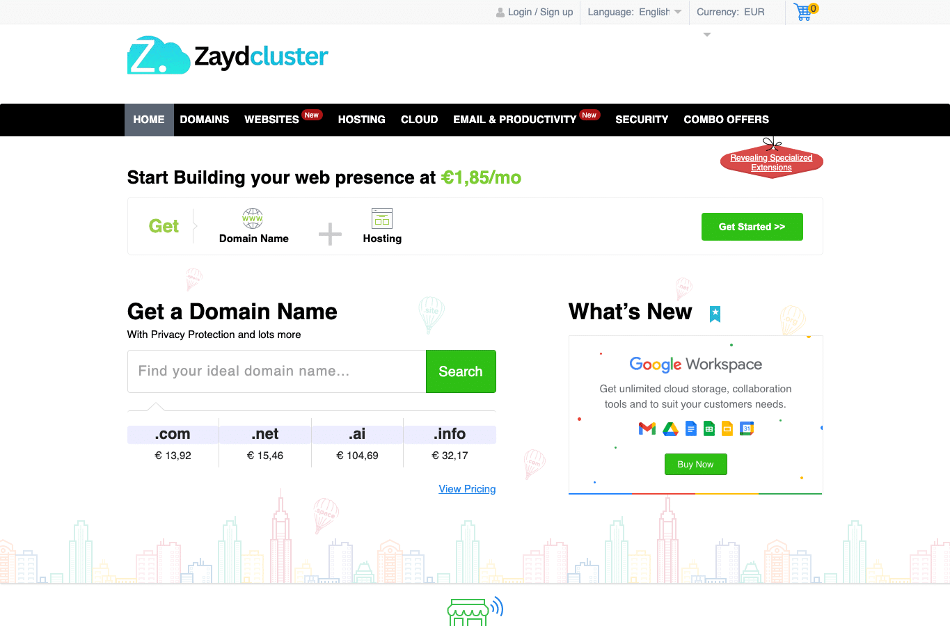 Bildschirmaufnahme von zaydcluster.com