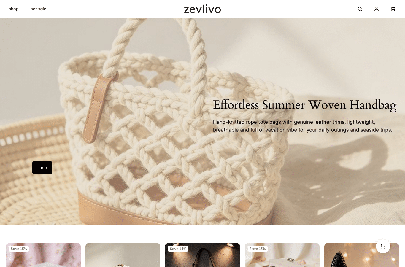 Bildschirmaufnahme von zevlivo.com