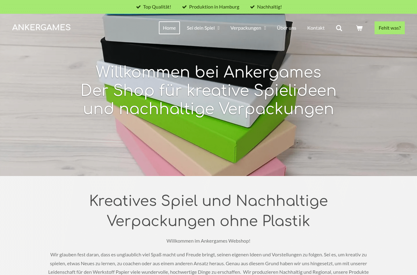 Bildschirmaufnahme von ankergames.com