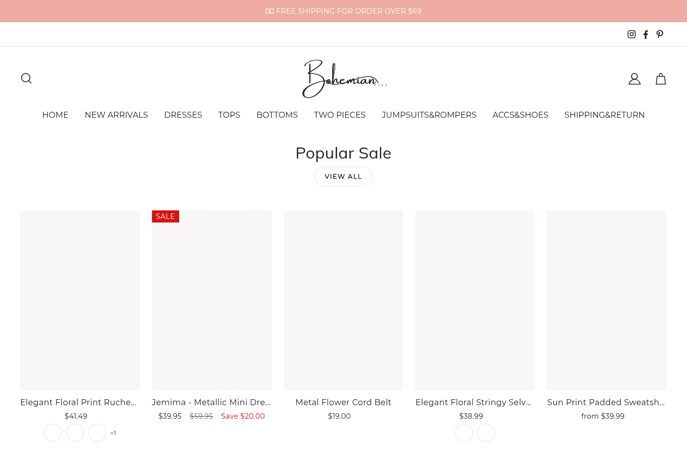 Bildschirmaufnahme von bohemianplus.com