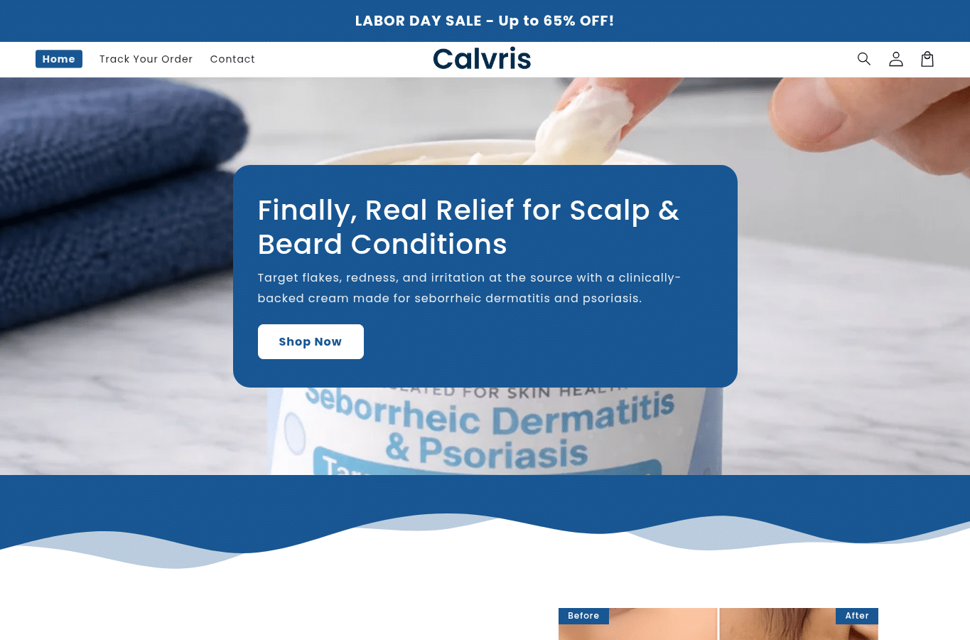 Bildschirmaufnahme von calvris.com