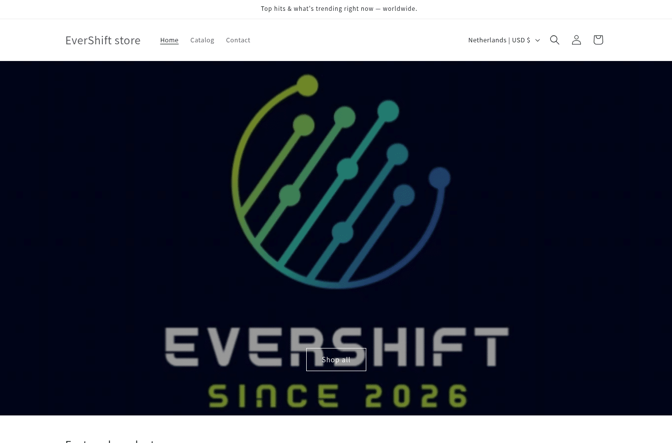 Bildschirmaufnahme von evershiftstore.online