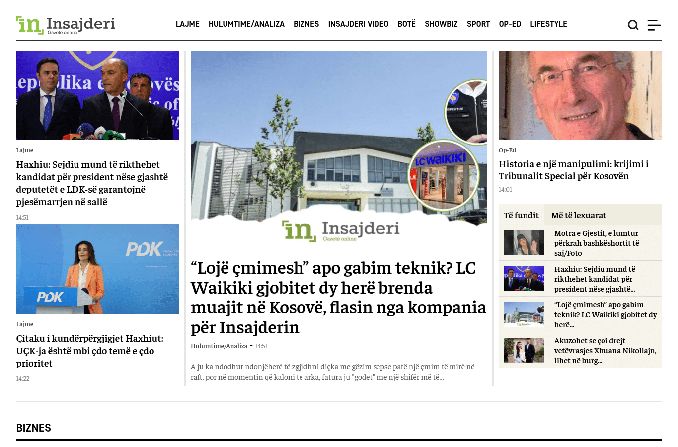 Bildschirmaufnahme von insajderi.org